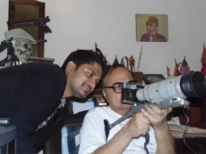 Mr. Akash Singh with Vijayshree Ramesh Madan while discussing the fuctionality of a detective instrument
